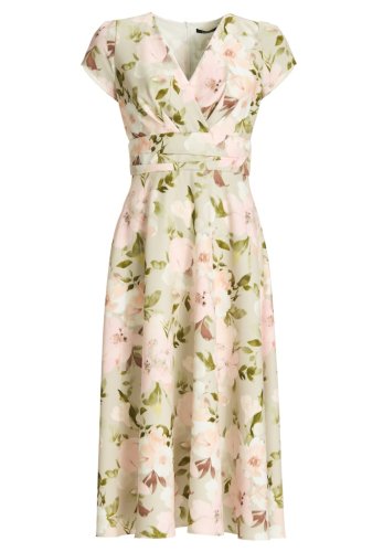 Swing Midi Kleid Aus Floral Bedrucktem Sc