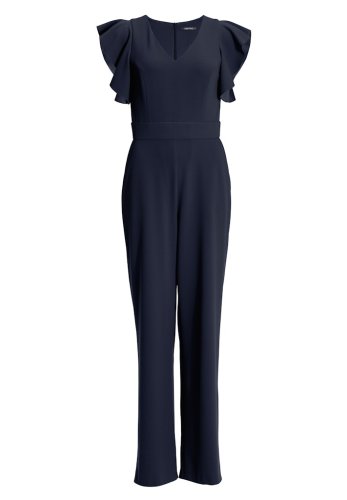 Swing Jumpsuit Aus Crepe Jersey Mit Volan