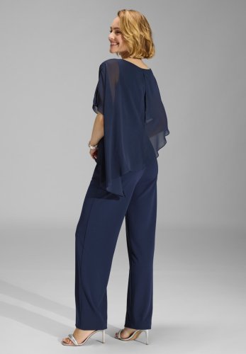Swing Jumpsuit Aus Crepe Jersey Mit Chiff