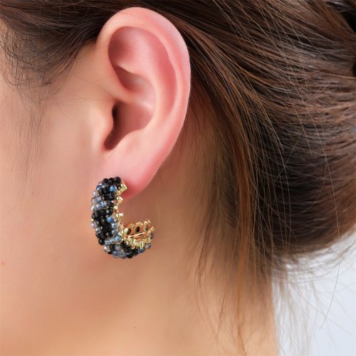 Ear-Ly Beaded Hoop 14K Vergoldet