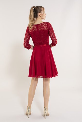 Swing Kleid - Spitze Mit Paillette/Chiffo