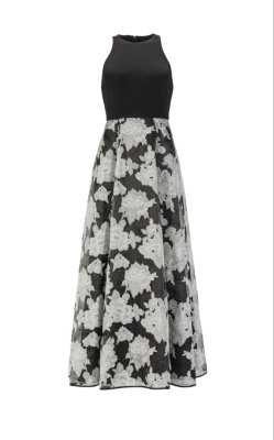 Swing Kleid - Jersey/ Organza Blumdendruc