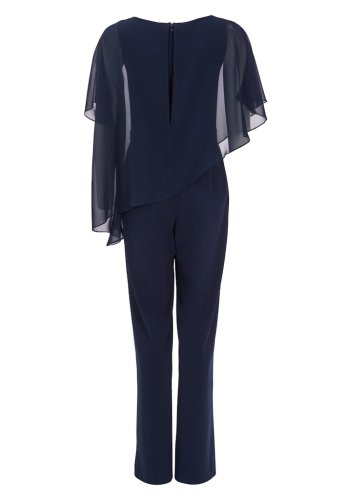 Swing Jumpsuit Aus Crepe Jersey Mit Chiff