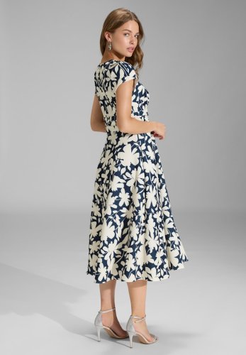 Swing Midi Kleid Aus Bedrucktem Scuba