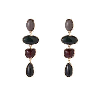 Ear-Ly Stone Dangle 14K Vergoldet