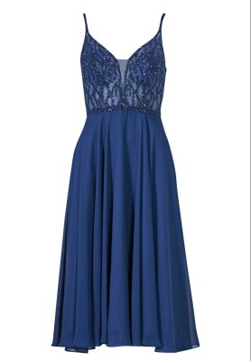 Swing Cocktailkleid aus Materialmix