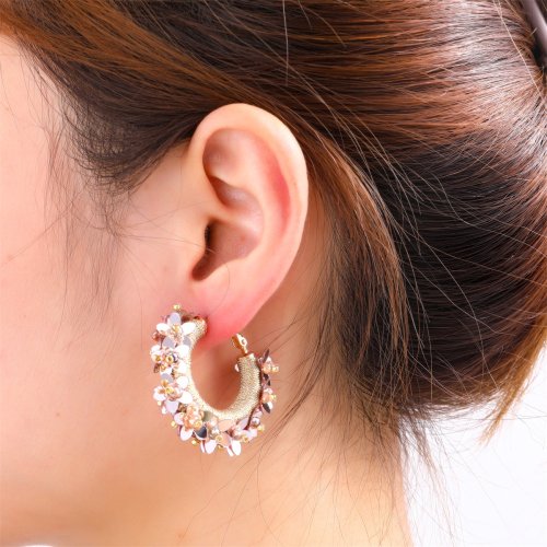 Ear-Ly Flower Hoop 14K
