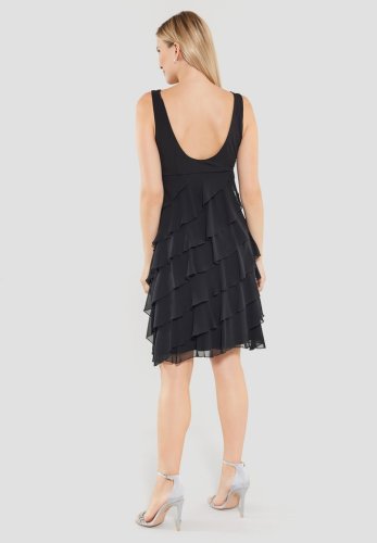 Swing Cocktailkleid Aus Materialmix
