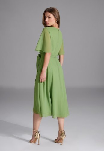 Swing Chiffon Kleid In Wickel Optik Mit V