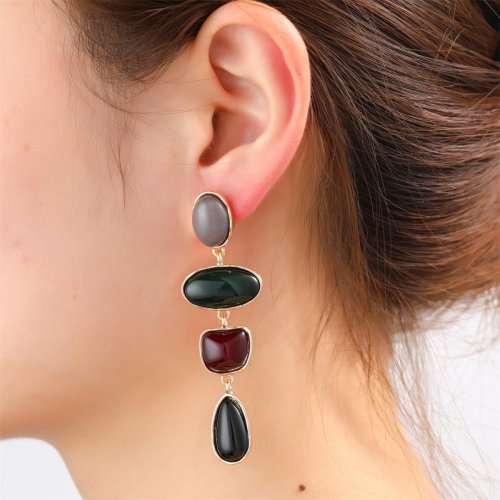 Ear-Ly Stone Dangle 14K Vergoldet