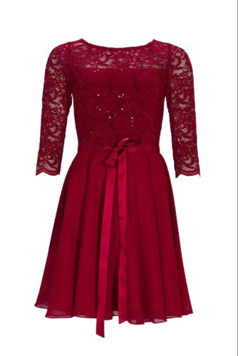 Swing Kleid - Spitze Mit Paillette/Chiffo