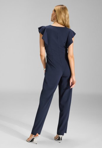 Swing Jumpsuit Aus Crepe Jersey Mit Volan
