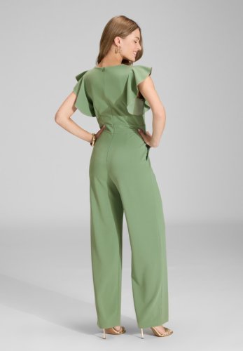 Swing Jumpsuit Aus Crepe Jersey Mit Volan