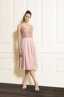 Swing Cocktailkleid aus Materialmix