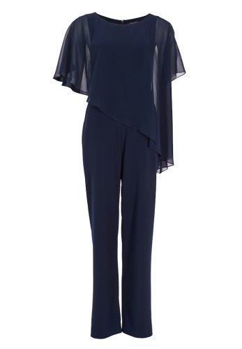 Swing Jumpsuit Aus Crepe Jersey Mit Chiff