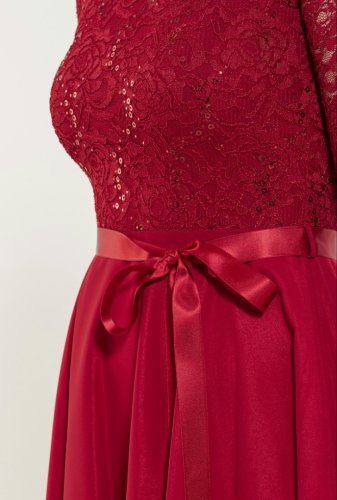 Swing Kleid - Spitze Mit Paillette/Chiffo