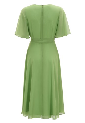Swing Chiffon Kleid In Wickel Optik Mit V